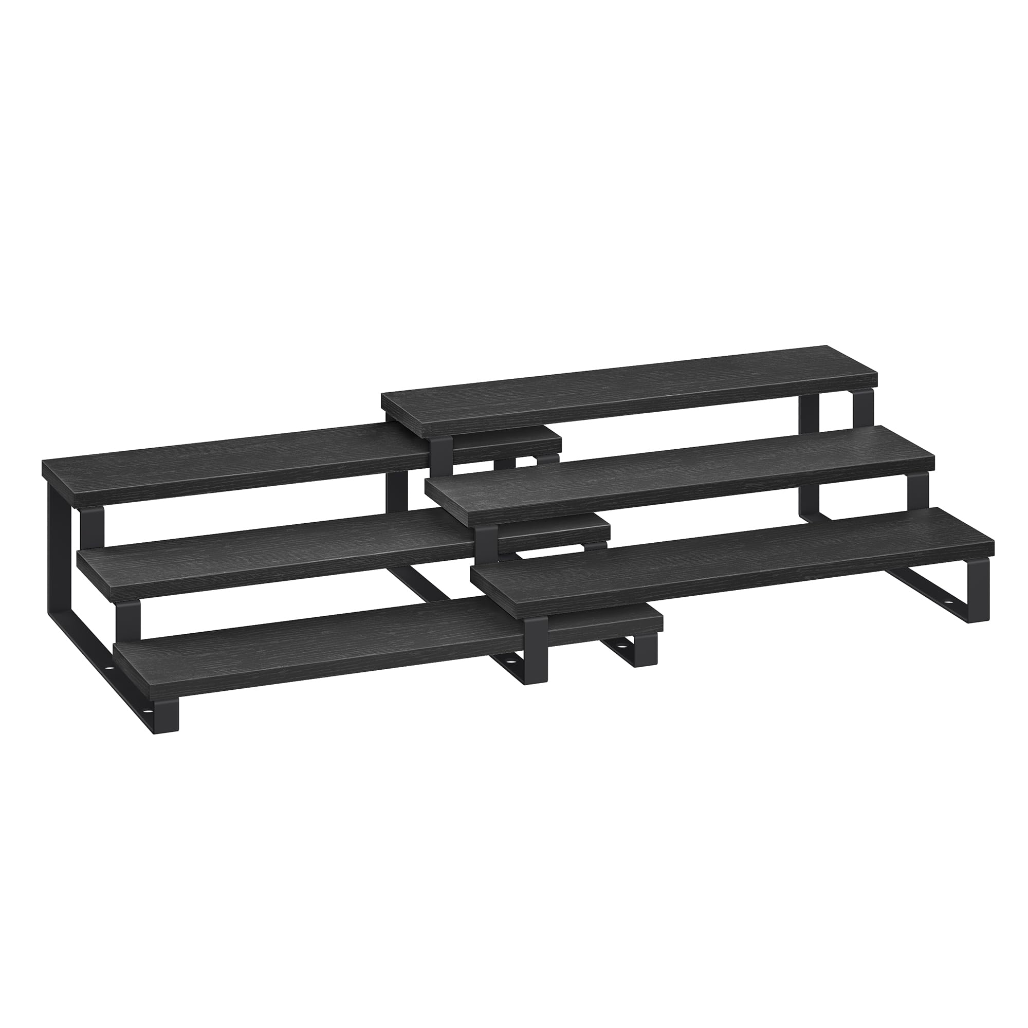 Foto 1 | Songmics Estante Para Especias, Juego De 2 Estantes De Armario, Especiero Extensible De 3 Niveles, Negro Ébano Y Ne