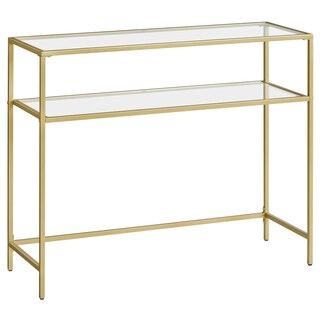 Foto 1 | Vasagle Mesa De Consola, Mesa De Entrada, Marco De Metal, Extremo Del Sofá, Tablero De Vidrio Templado, Patas Ajustable