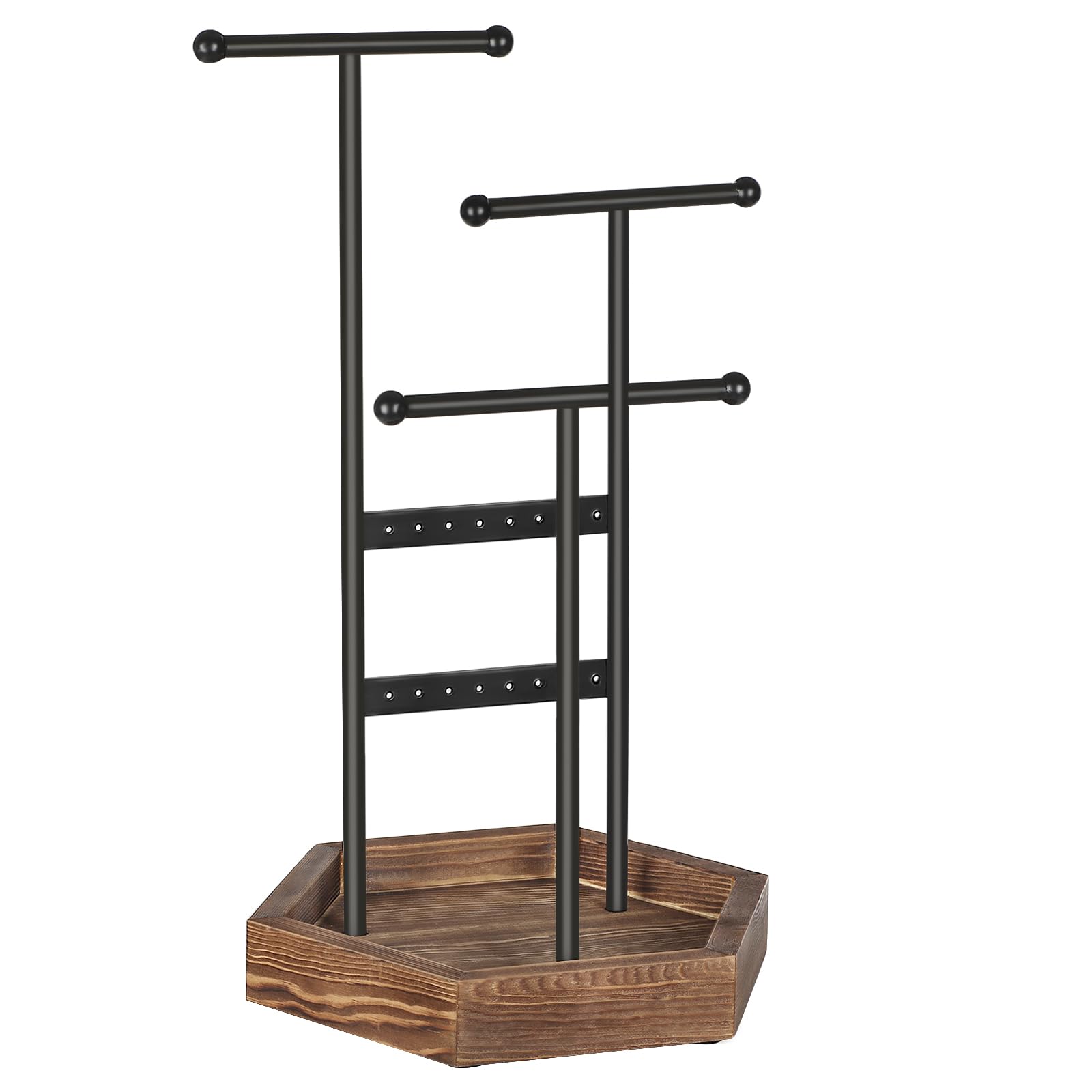 Songmics - Soporte Para Joyas, Organizador De Joyas, 4 Zonas Independientes, Soporte De Exhibición De Joyas Con M