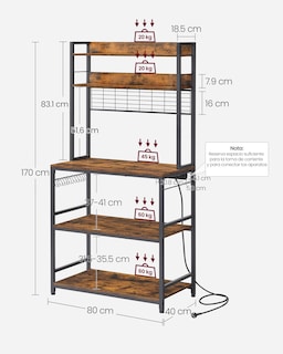 Foto 5 | Estantería Vasagle Soporte para Microondas