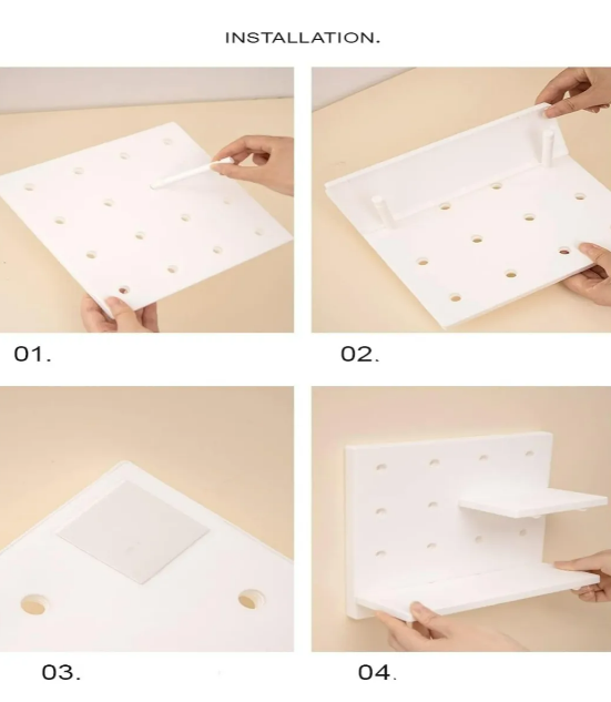 Foto 4 pulgar | Organizadores Xtellar De Pared Tablero De Agujero Estantes 4pcs