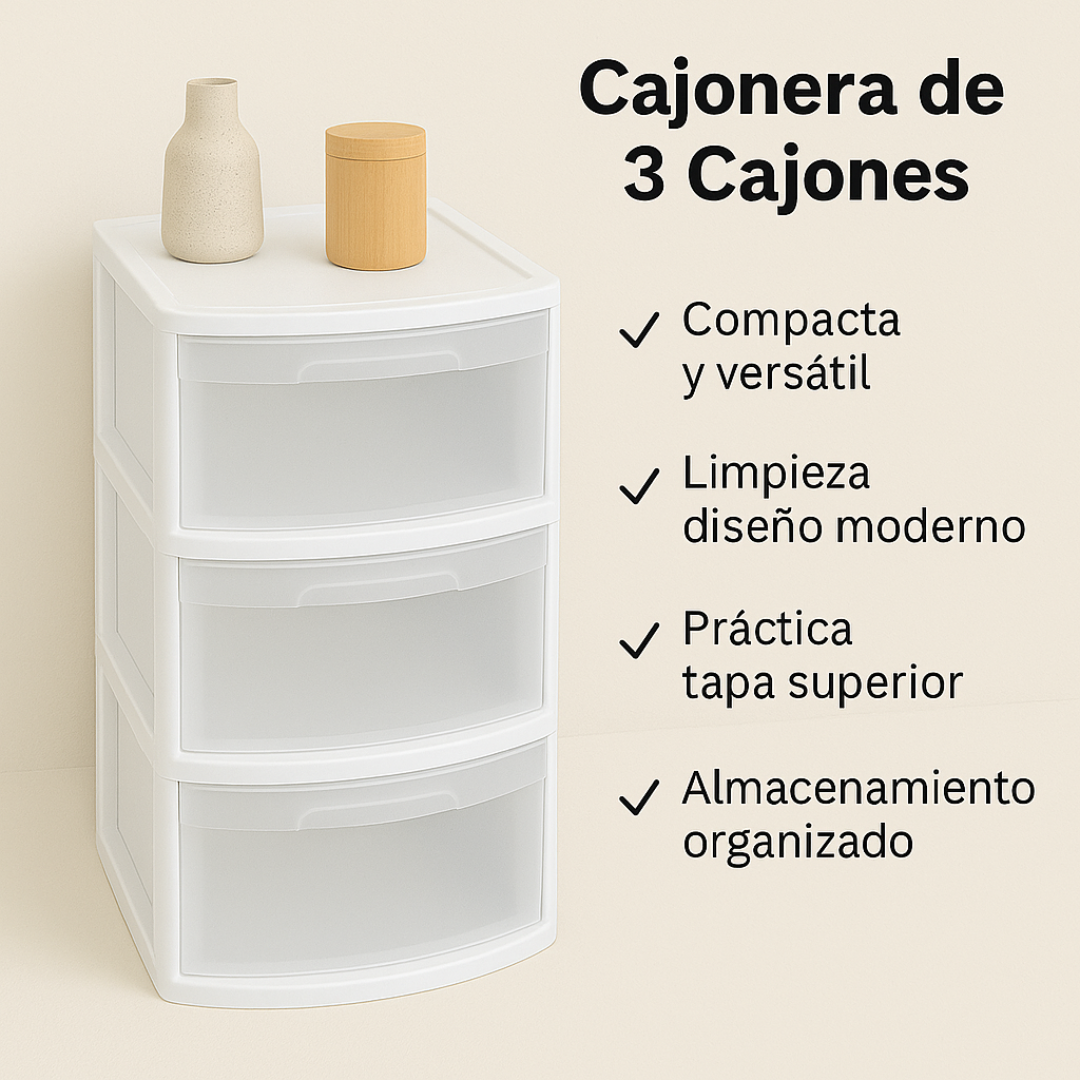 Foto 4 pulgar | Cajonera Organizadora 3 Cajones Blanco
