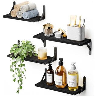 Foto 1 | Juego 4 Repisas Flotante Madera Minimalista Eo Safe Imports Esi-18875 Negro