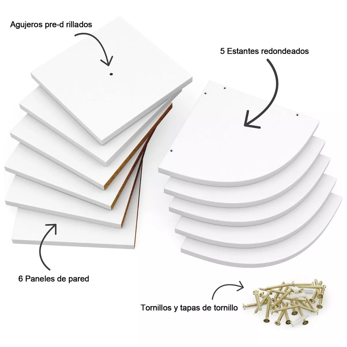 Foto 4 pulgar | Esquinero Flotante De 5 Niveles Para Montar En La Pared Eo Safe Imports Esi-18880 Blanco