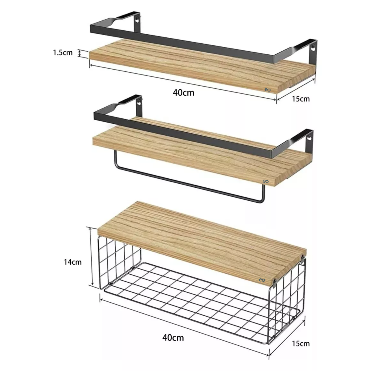 Foto 4 pulgar | Estante De 3 Pisos De Madera Baño 40 Cm Banna Eo Safe Imports Esi-18872 Color Marrón Claro
