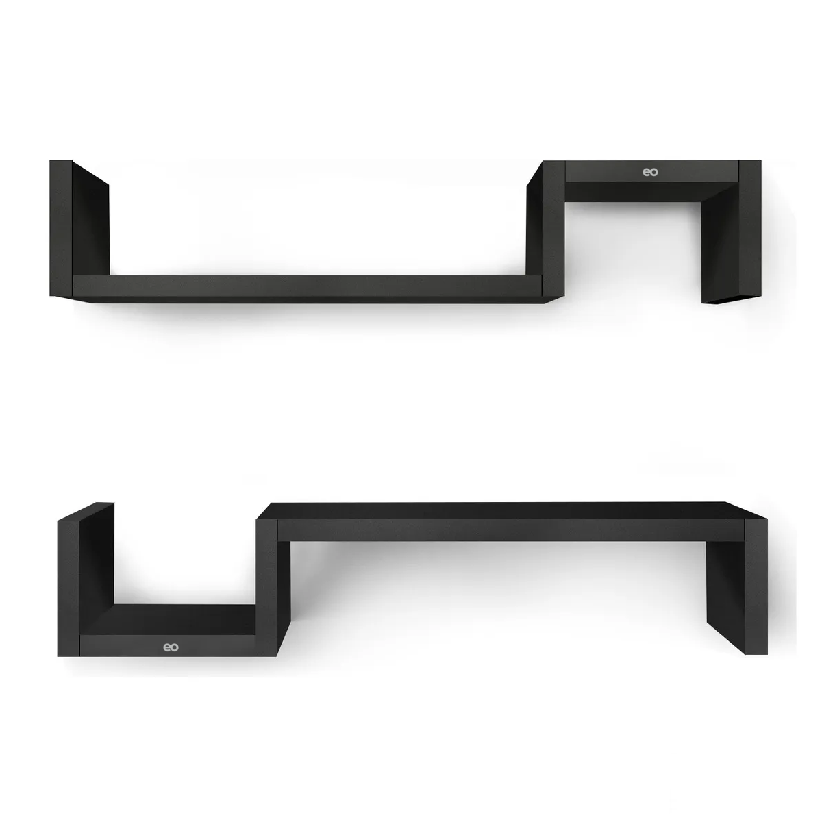 Foto 2 pulgar | Repisas Flotantes Minimalistas de Madera Negra 2 Piezas