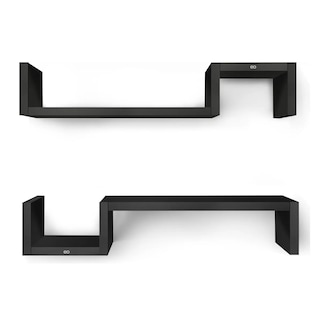 Foto 1 | Repisas Flotantes Minimalistas de Madera Negra 2 Piezas