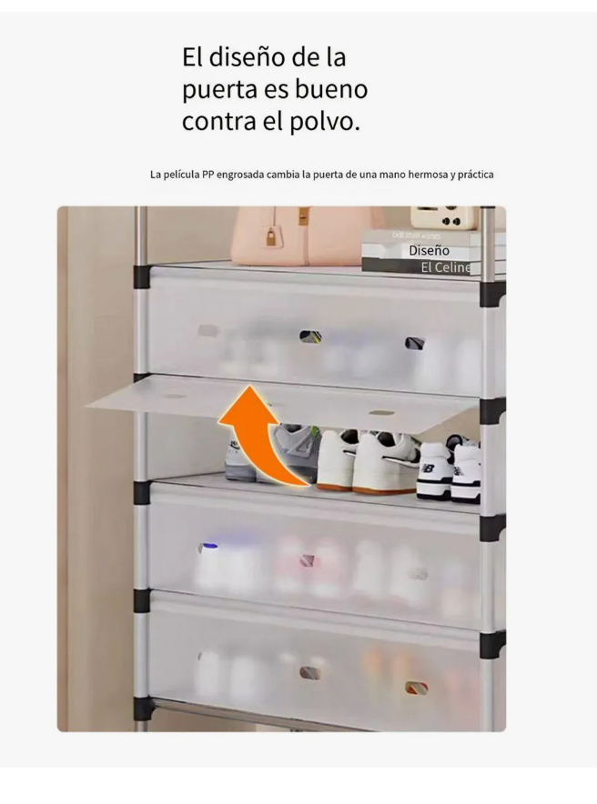 Foto 6 | Estante De Zapatos Perchero Armario Organizador De Armarios