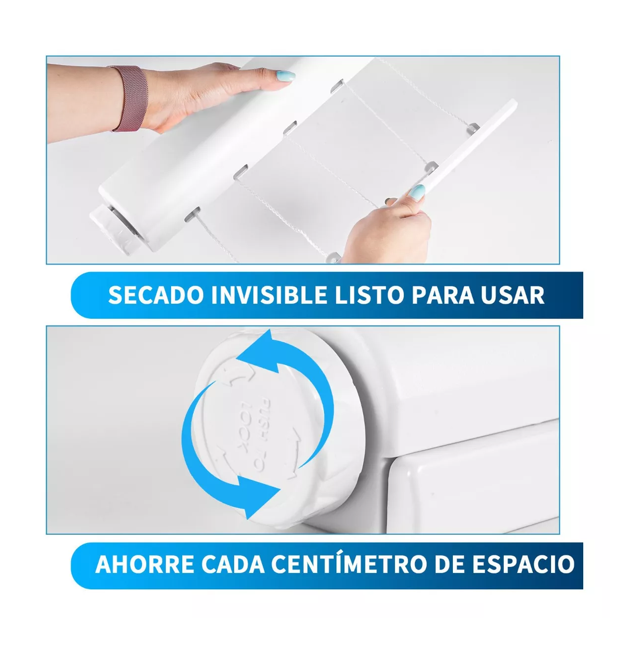 Foto 5 pulgar | Tendedero Retráctil BELUG color Blanco Plegable para Pared con Gancho 5 Líneas