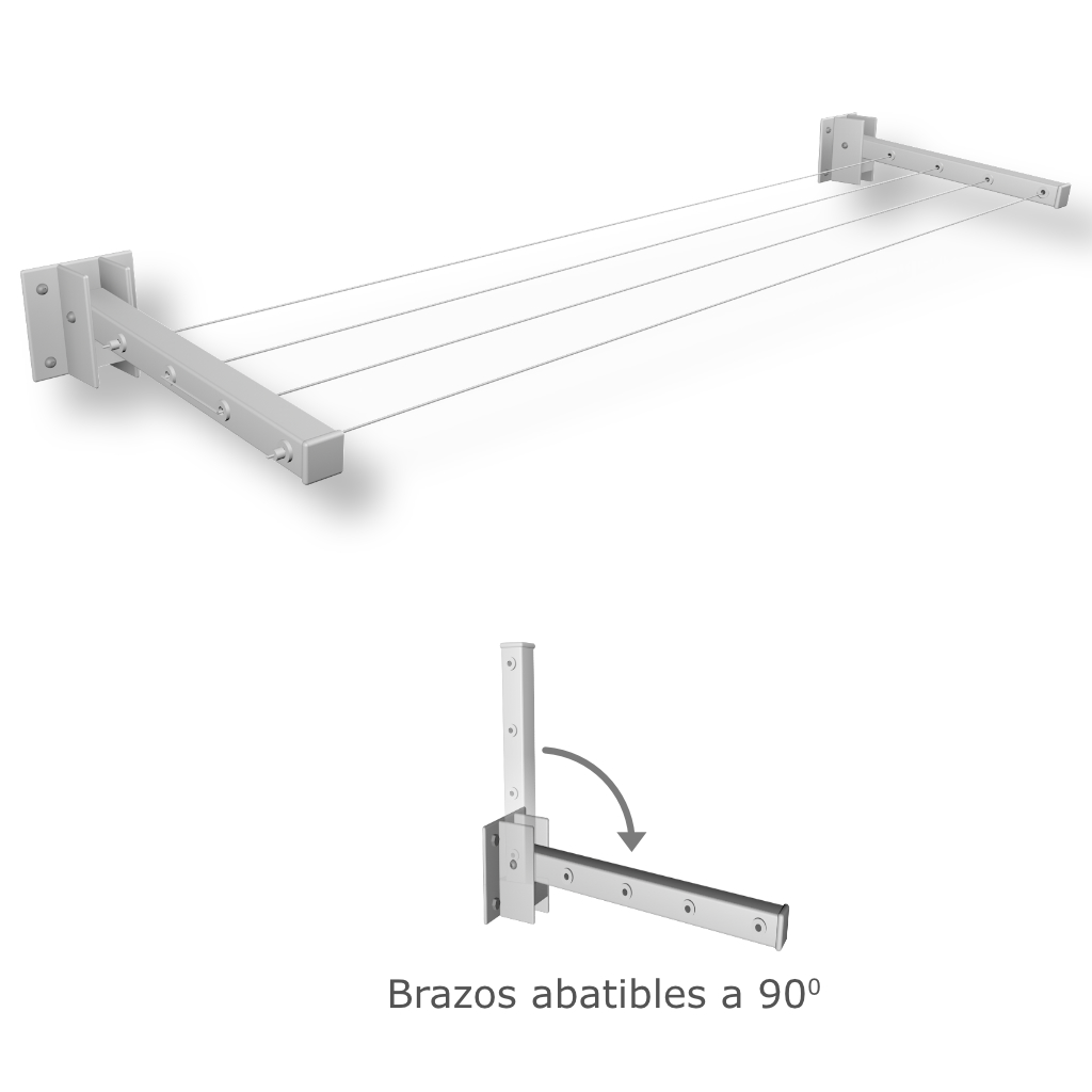 Foto 5 pulgar | Tendedero de Ropa Plegable Barq-Clean 4 Líneas Soporta 45kg