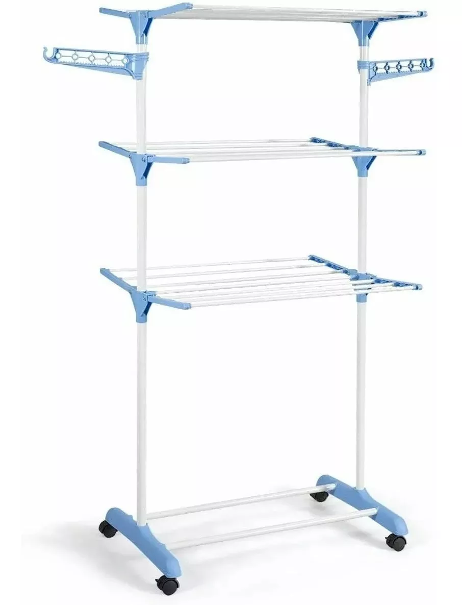 Tendedero Plegable de Ropa Portátil Retráctil Rack color Blanco