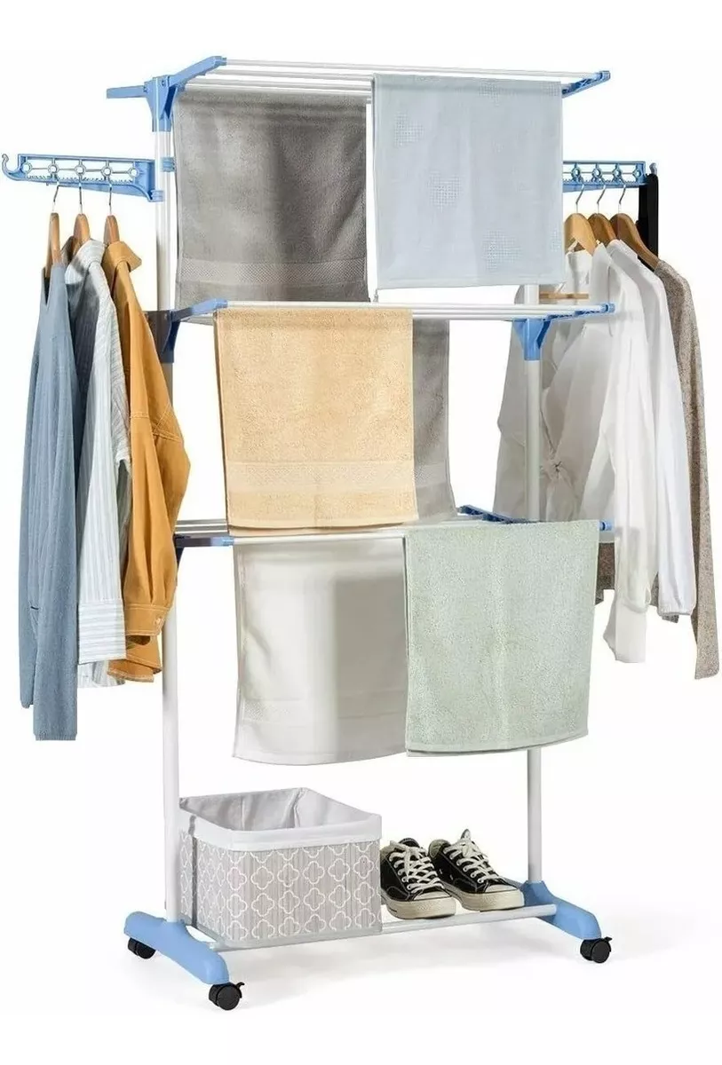 Foto 4 | Tendedero Plegable de Ropa Portátil Retráctil Rack color Blanco