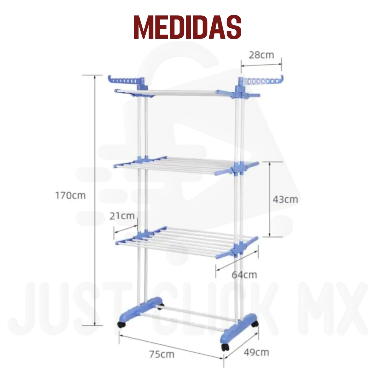 Foto 5 pulgar | Tendedero JustClick MX Plegable 3 Niveles