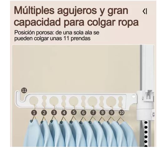 Foto 4 pulgar | Tendedero Plegable Ropa Portátil Retráctil Rack 3 Niveles