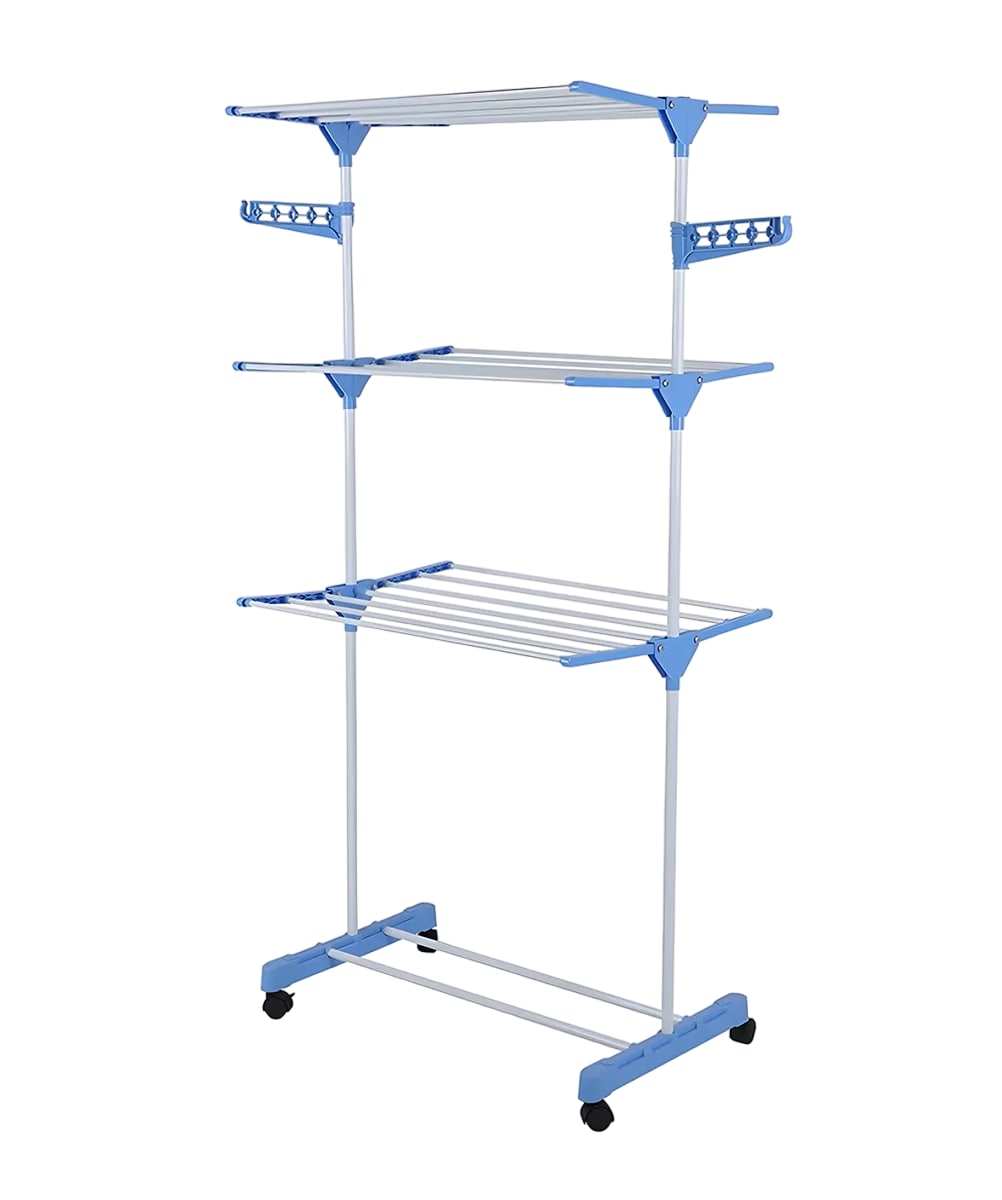 Tendedero Vertical Plegable 3 Niveles Blanco Con Azul $1,129