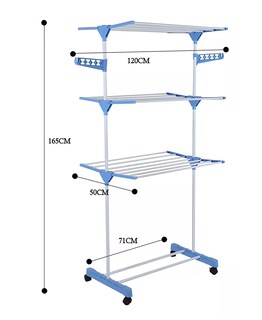 Foto 3 | Tendedero Vertical Plegable 3 Niveles Blanco Con Azul