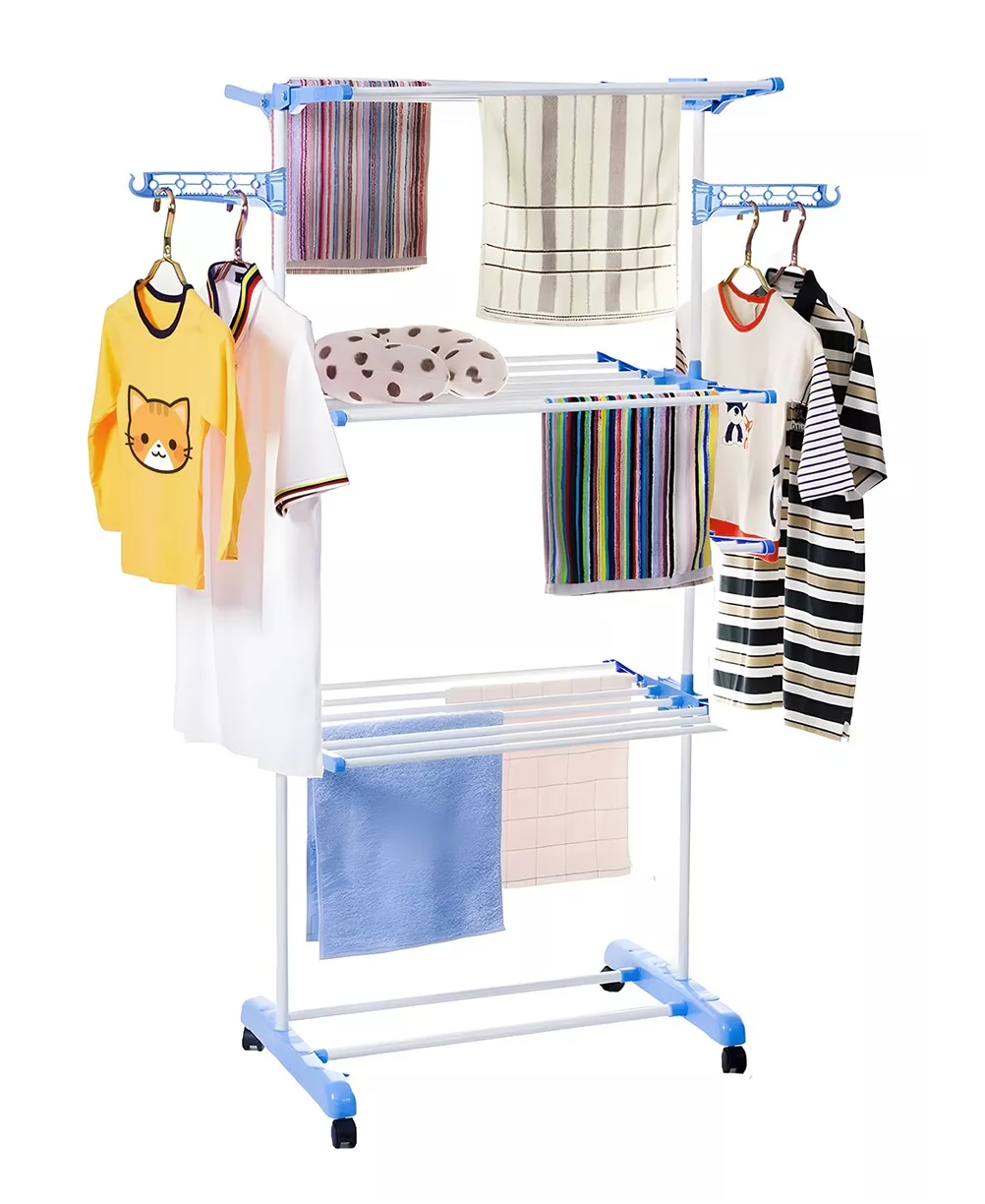 Foto 4 | Tendedero Vertical Plegable 3 Niveles Blanco Con Azul