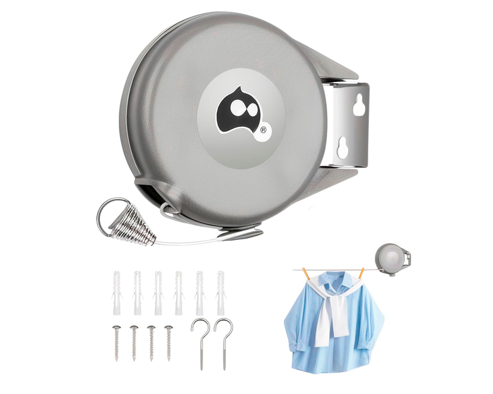 Foto 2 pulgar | Tendedero Plegable Para Ropa  15 M Gris Bluelander