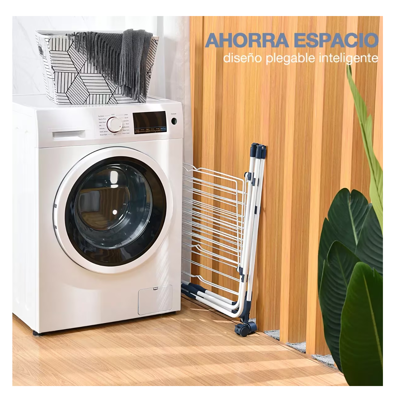 Foto 4 pulgar | Tendedero Plegable Ropa 3 Niveles Portátil Metal Con Ruedas Blanco
