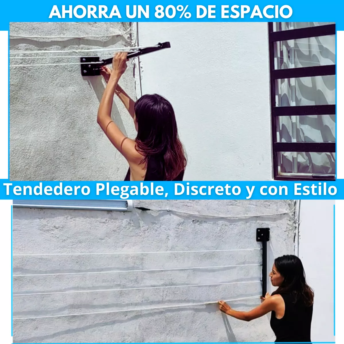 Foto 4 pulgar | Tendederos Plegables Retractil Ropa Plegable Reforzado Metal Negro