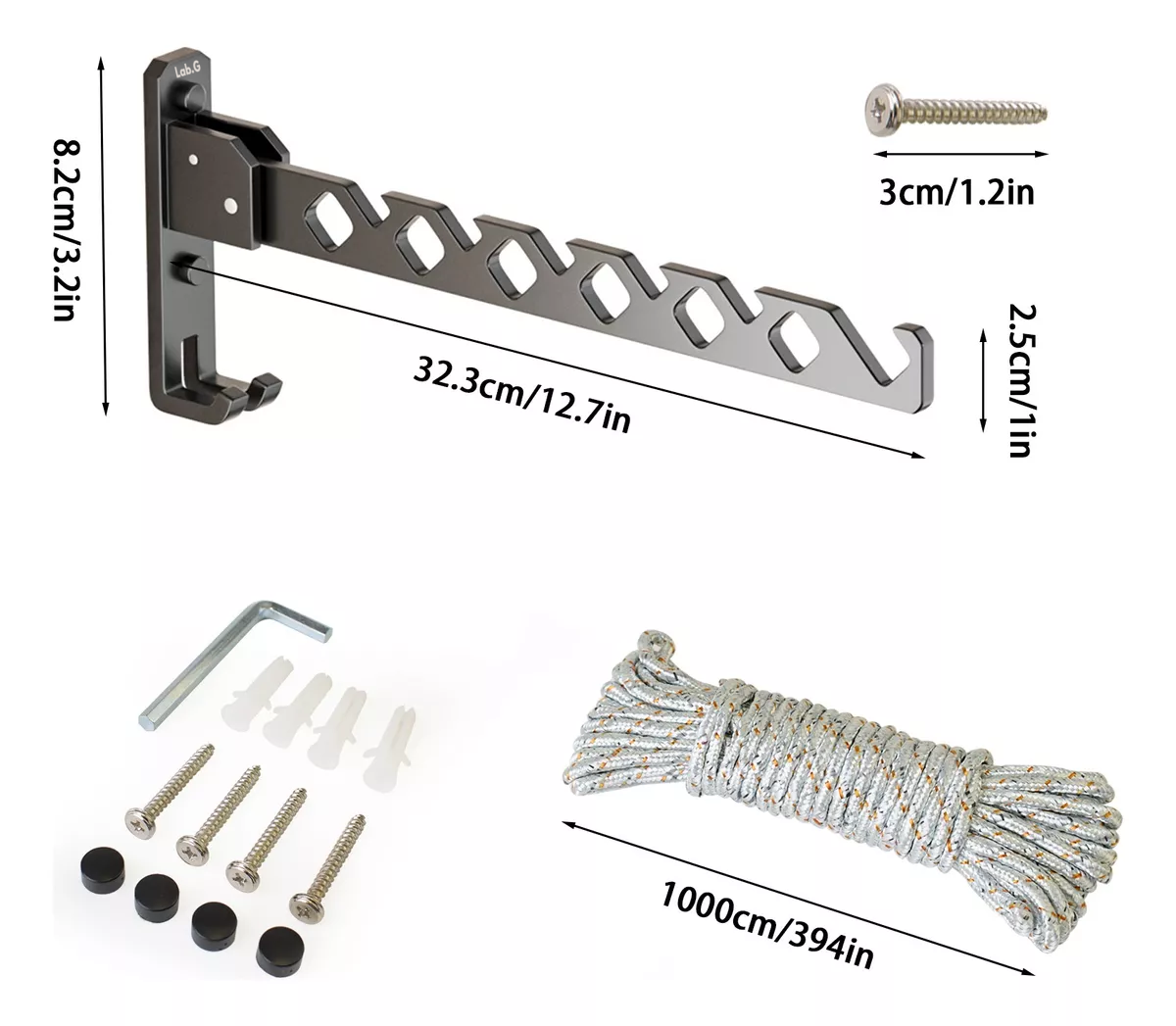 Foto 4 pulgar | Tendedero Retráctil Plegable Reforzado de Pared