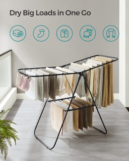 Foto 3 | Tendedero De Ropa Songmics Plegable Con Pinzas Para Calcetines, Color Negro - Venta Internacional.