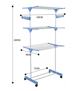Foto 3 | Tendedero Vertical Plegable Lab.g 3 Niveles Ahorra Espacio Móvil Blanco Con Azul
