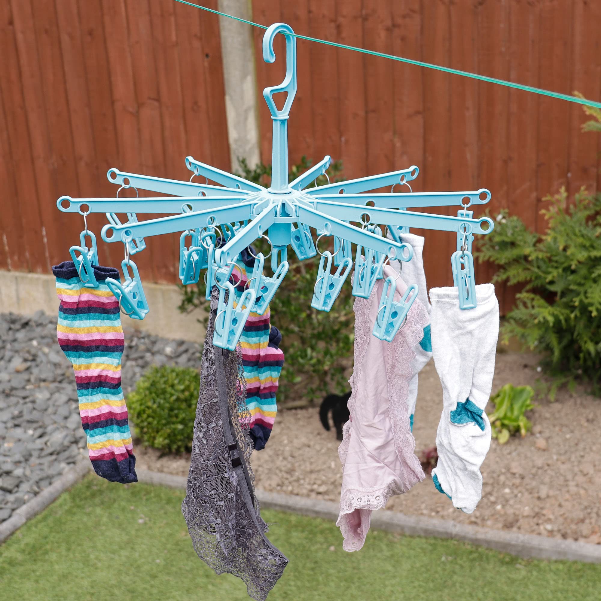 Foto 2 | Tendedero De Ropa Hangerworld Con 20 Clips Para Calcetines Y Ropa Interior - Venta Internacional.
