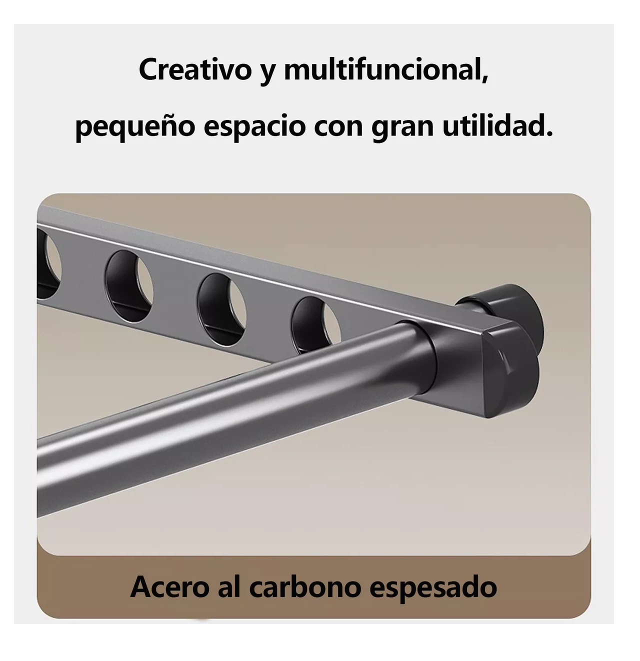 Foto 5 pulgar | Tendedero Plegable Para Colgar Ropa 2 Perchas Y Ganchos Negro