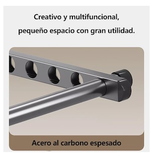 Foto 4 | Tendedero Plegable Para Colgar Ropa 2 Perchas Y Ganchos Negro