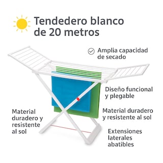 Foto 6 | Tendedero Plegable Blanco De 20 Mts