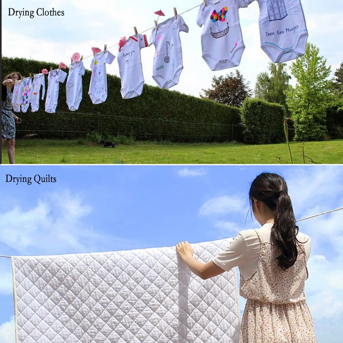 Foto 4 pulgar | Cuerda De Algodón Clothesline De 15 M Con Mosquetones Para Ropa De 15 M  - Venta Internacional.