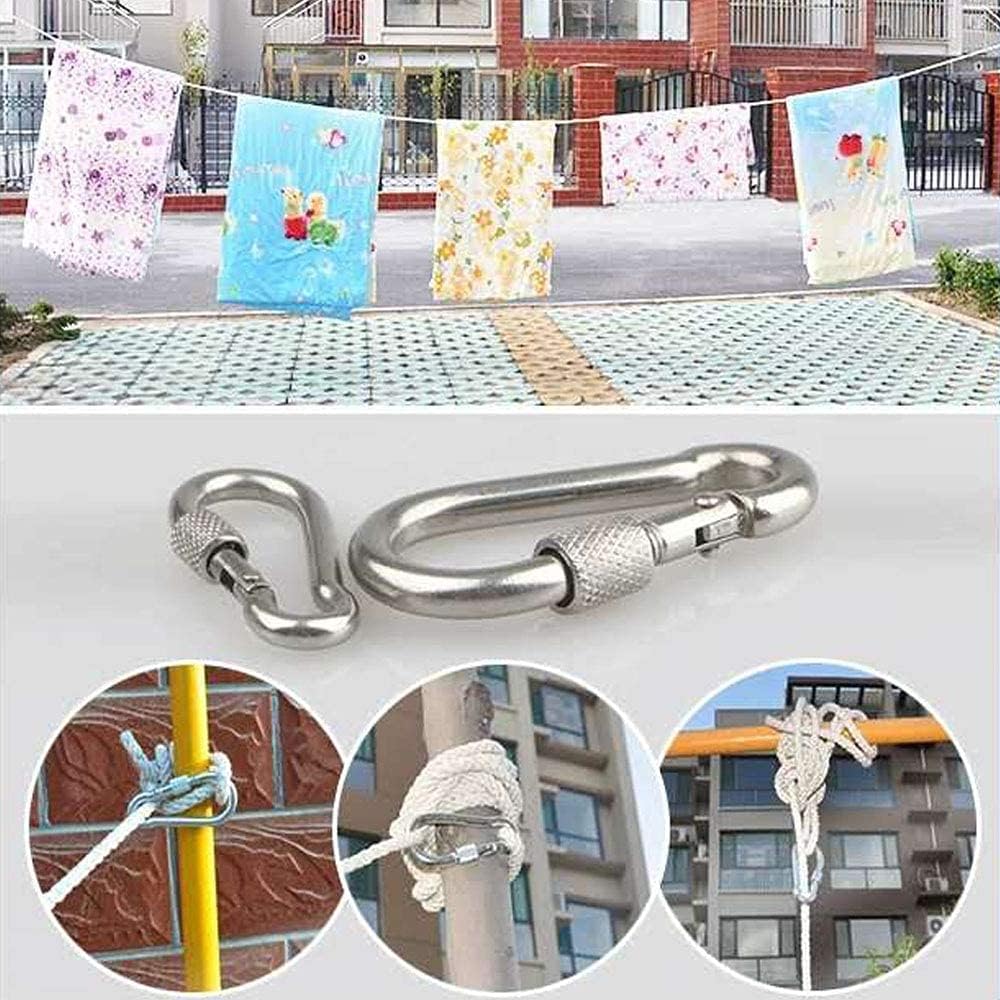Foto 6 pulgar | Cuerda De Algodón Clothesline De 15 M Con Mosquetones Para Ropa De 15 M  - Venta Internacional.