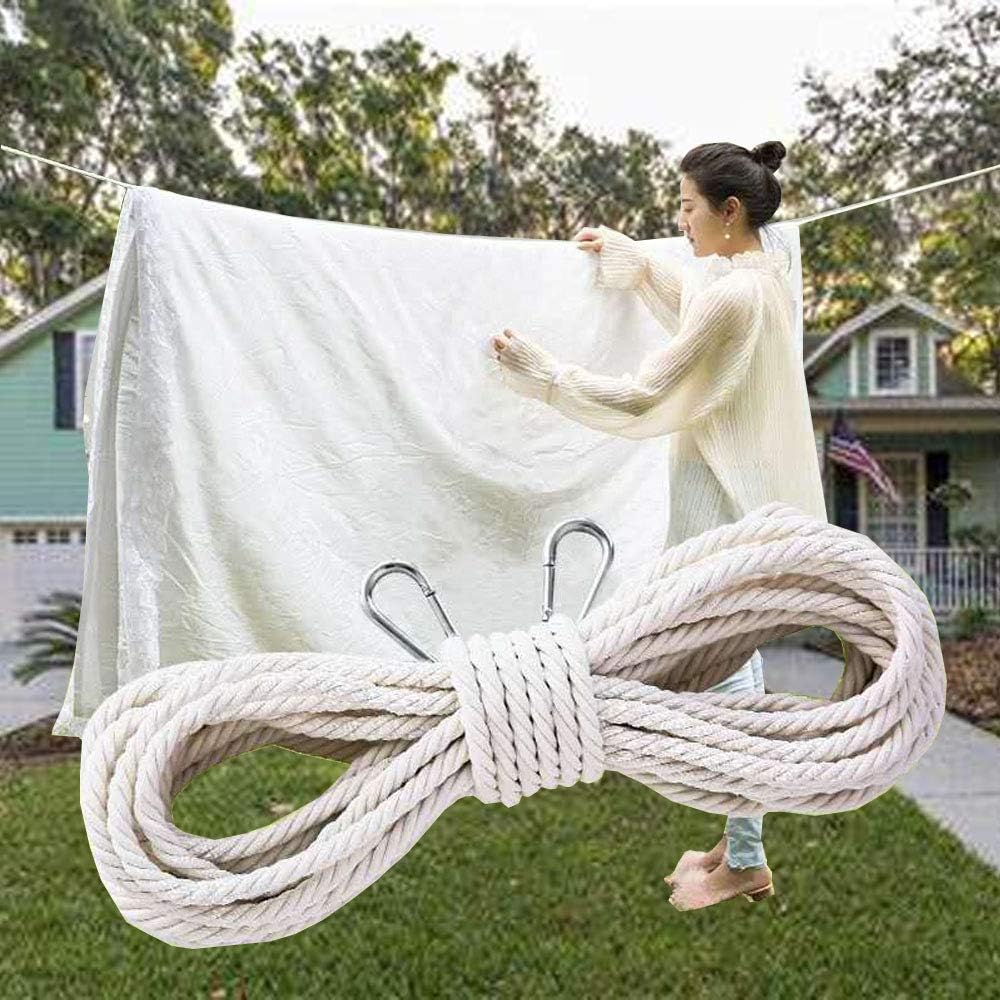 Foto 8 pulgar | Cuerda De Algodón Clothesline De 15 M Con Mosquetones Para Ropa De 15 M  - Venta Internacional.