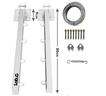 Foto 4 | Tendederos Plegables Lab.g Retractil Ropa Plegable Reforzado Metal Blanco