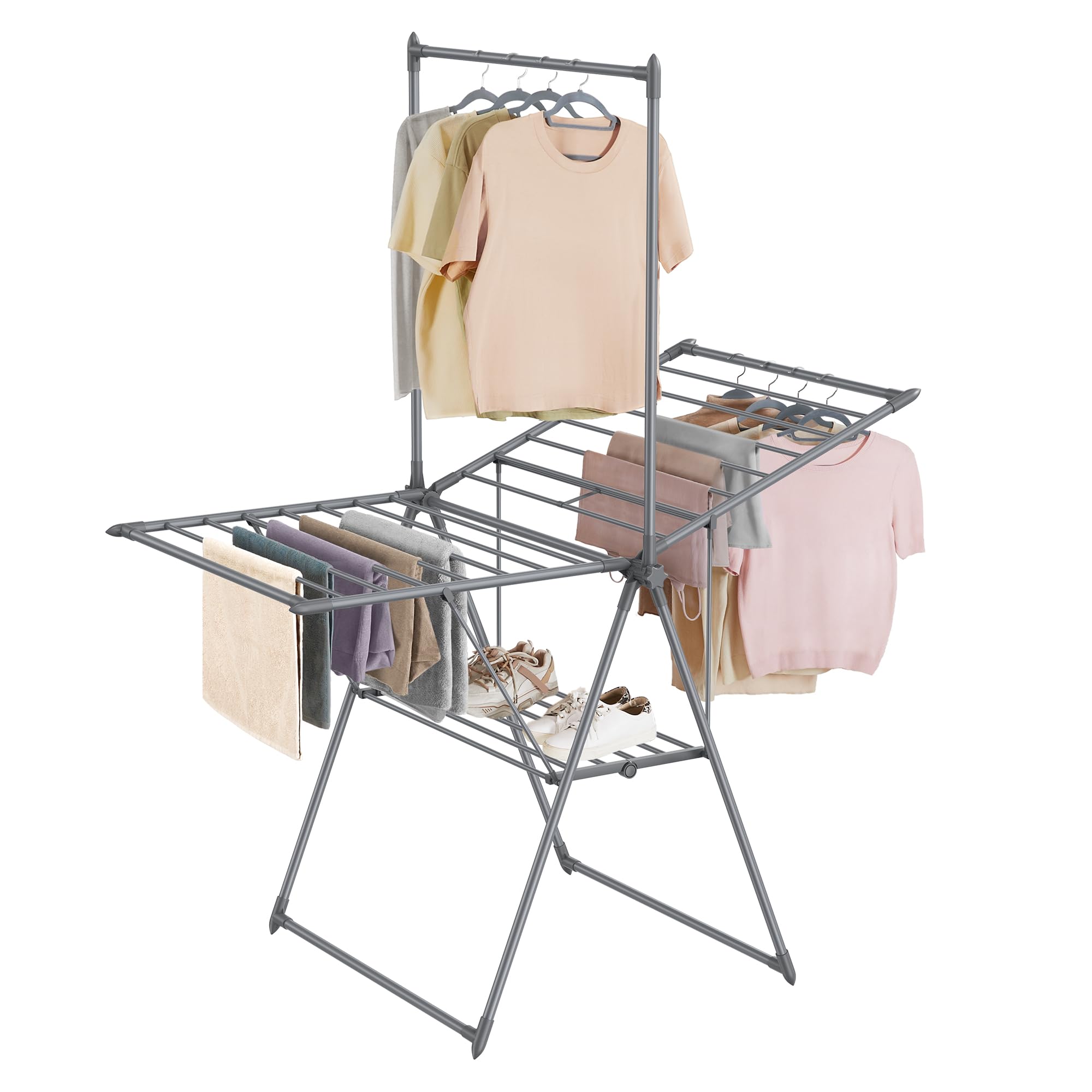 Foto 1 | Tendedero De Ropa Songmics Plegable De 2 Niveles Con 24 Rieles Gr - Venta Internacional.