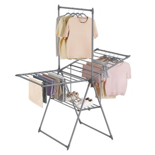 Foto 1 | Tendedero De Ropa Songmics Plegable De 2 Niveles Con 24 Rieles Gr - Venta Internacional.