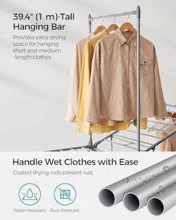 Foto 7 | Tendedero De Ropa Songmics Plegable De 2 Niveles Con 24 Rieles Gr - Venta Internacional.