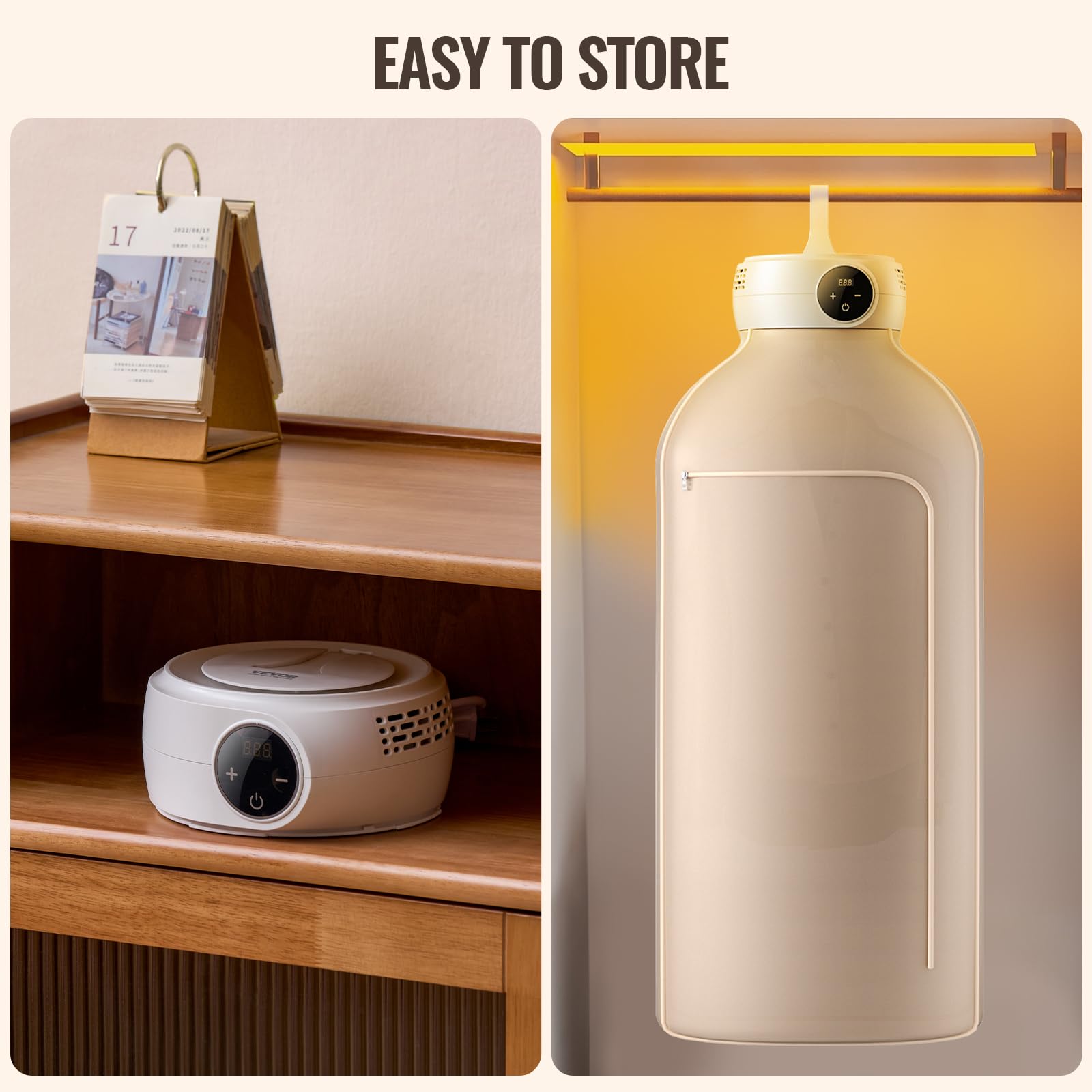 Foto 7 pulgar | Secadora De Ropa Vevor Portátil Con Bolsa De Secado De 600 W Y 7,5 Kg, Color Beige - Venta Internacional.