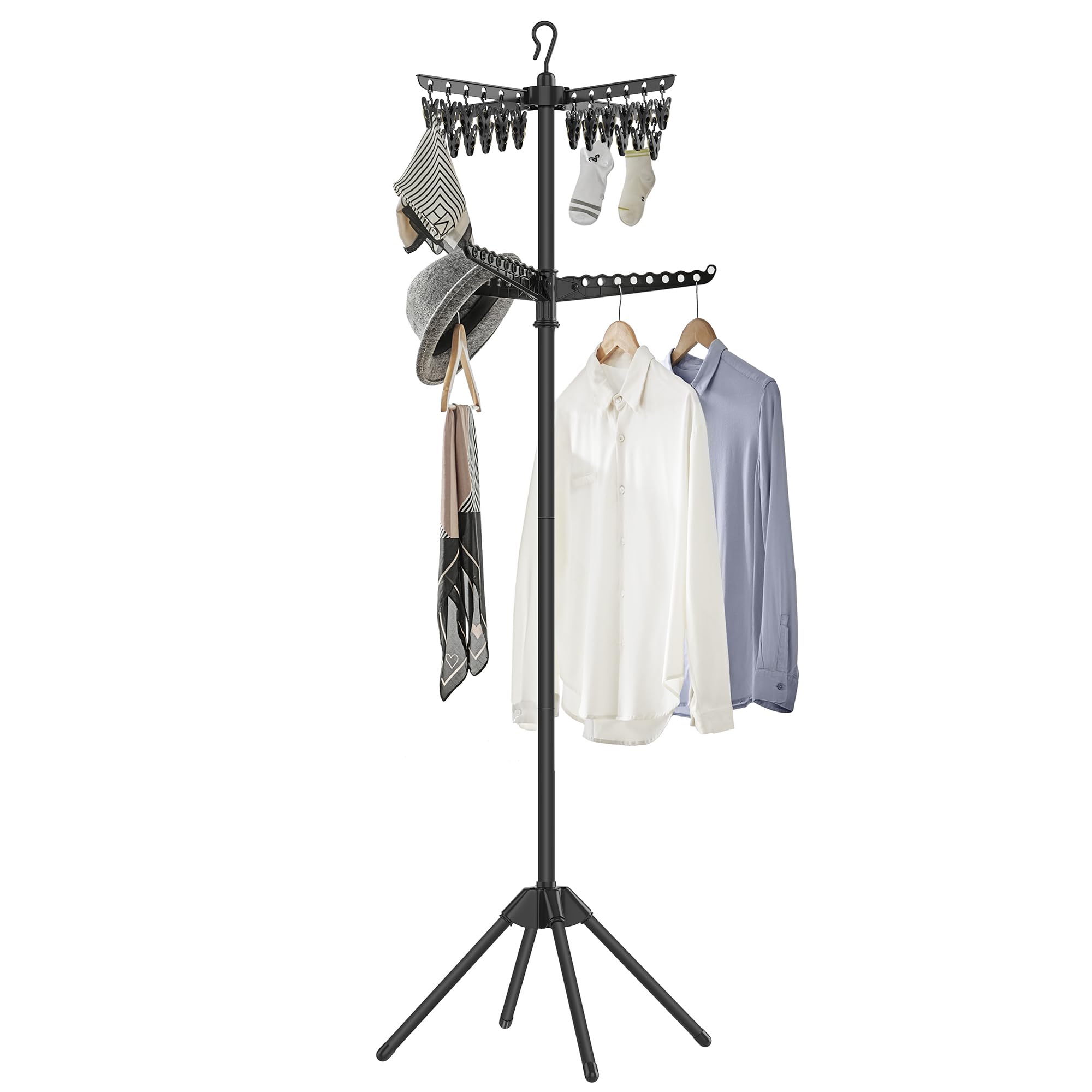 Foto 1 | Tendedero De Ropa Songmics De 2 Niveles, Plegable, 72 Pulgadas, Negro - Venta Internacional.