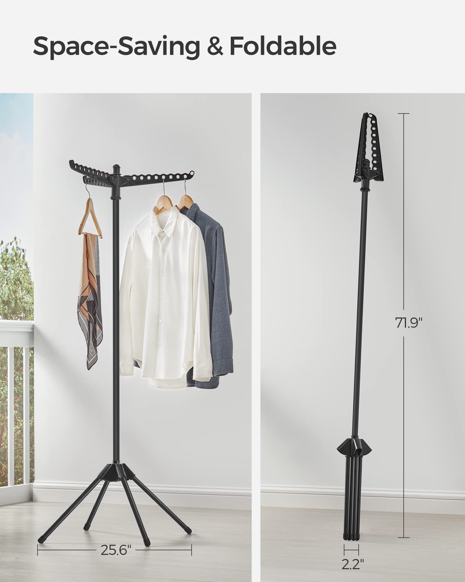 Foto 4 pulgar | Tendedero De Ropa Songmics Plegable 150 Cm De Acero Inoxidable - Venta Internacional.