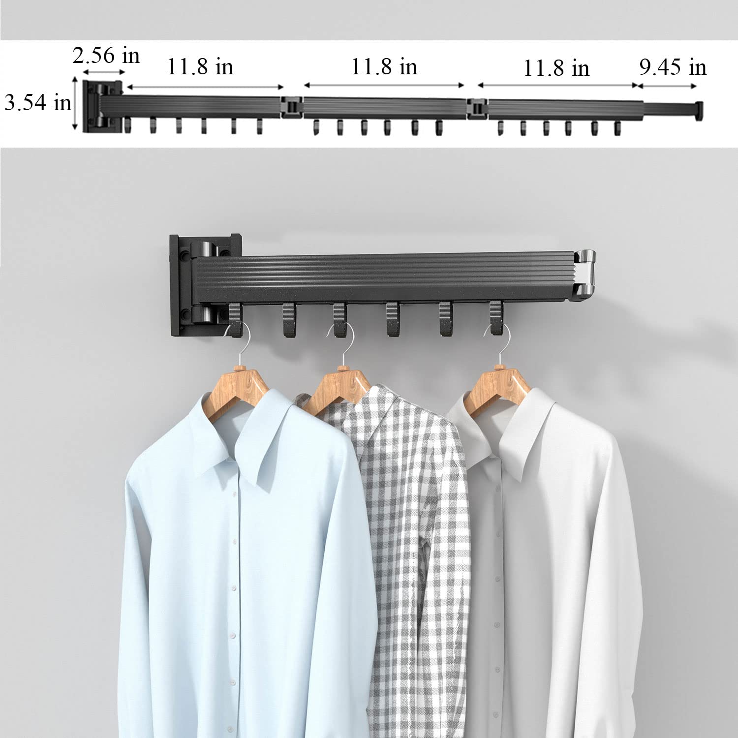 Foto 4 | Tendedero De Ropa Retráctil Kleverise Montado En La Pared - Venta Internacional.