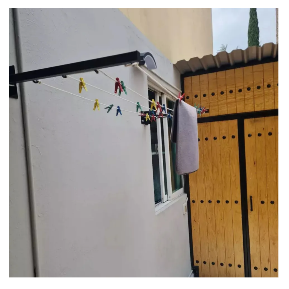 Foto 5 pulgar | Tendedero Retráctil Plegable Moderno De Pared Exterior 400 Cm X 50 Cm X 10 Cm Belug  Negro