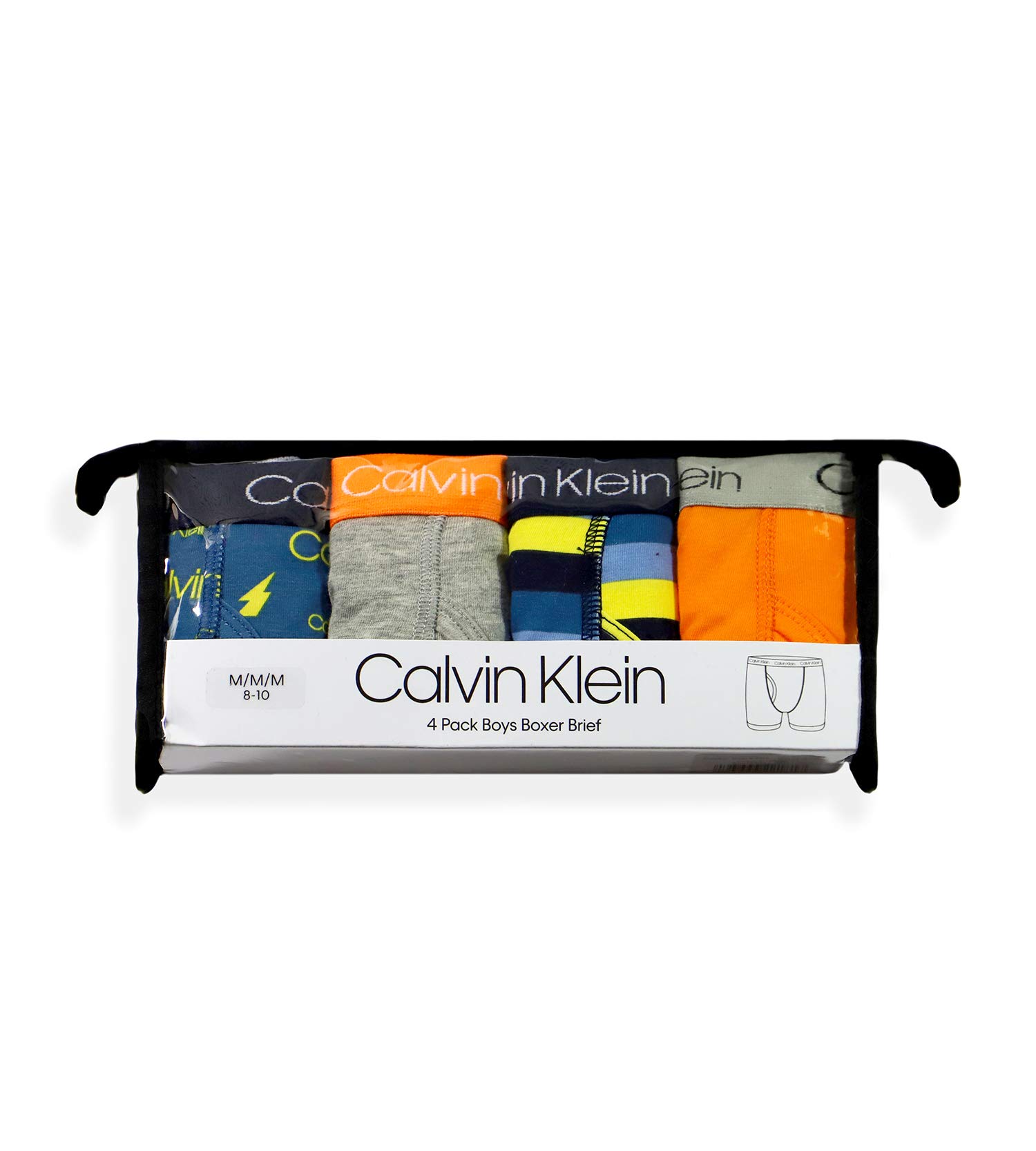 Foto 3 pulgar | Calvin Klein Calzoncillos Bóxer Value Para Niños, Paquete De 4 Unidades, Azul/naranja - Venta Internacional.