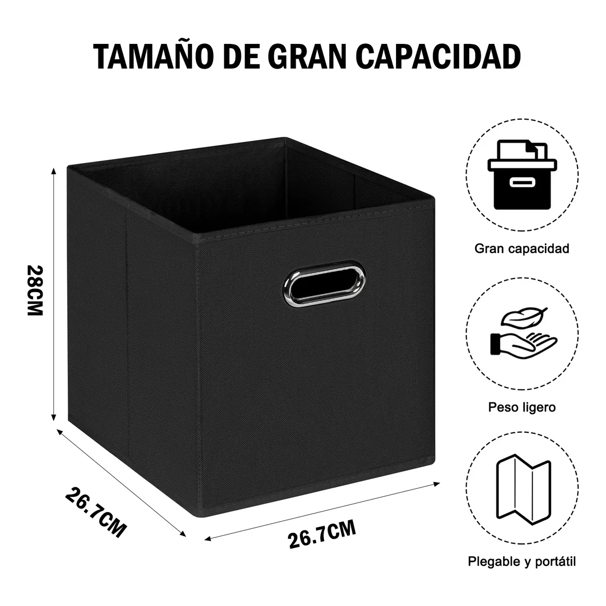 Foto 3 pulgar | Cajas Organizadores Plegables 6 Piezas Negro