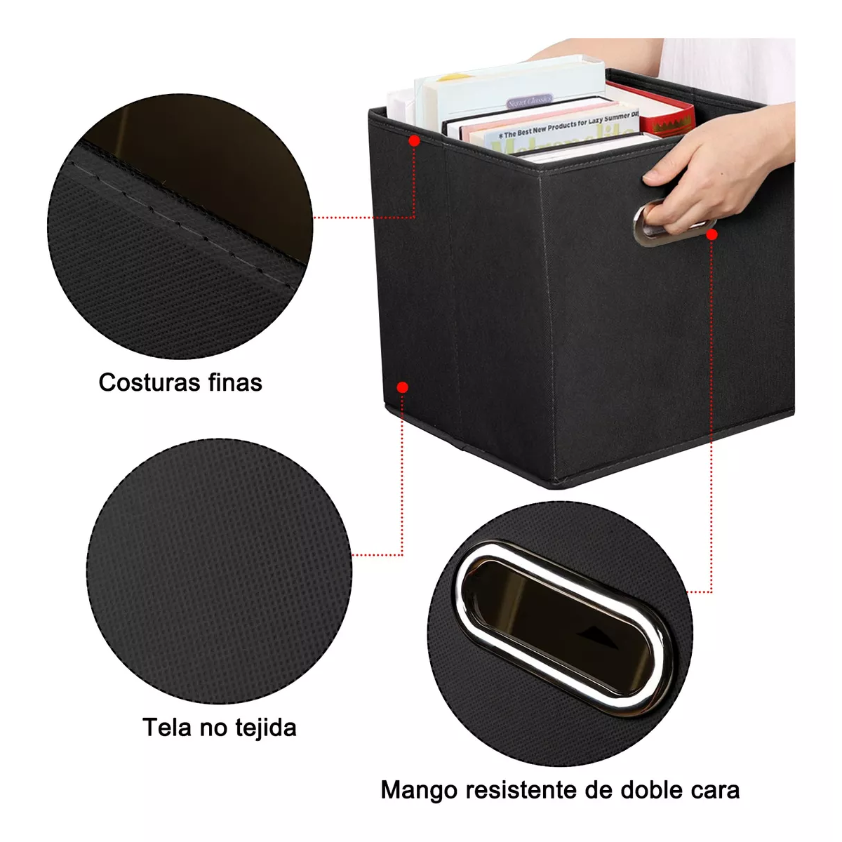 Foto 4 pulgar | Cajas Organizadores Plegables 6 Piezas Negro