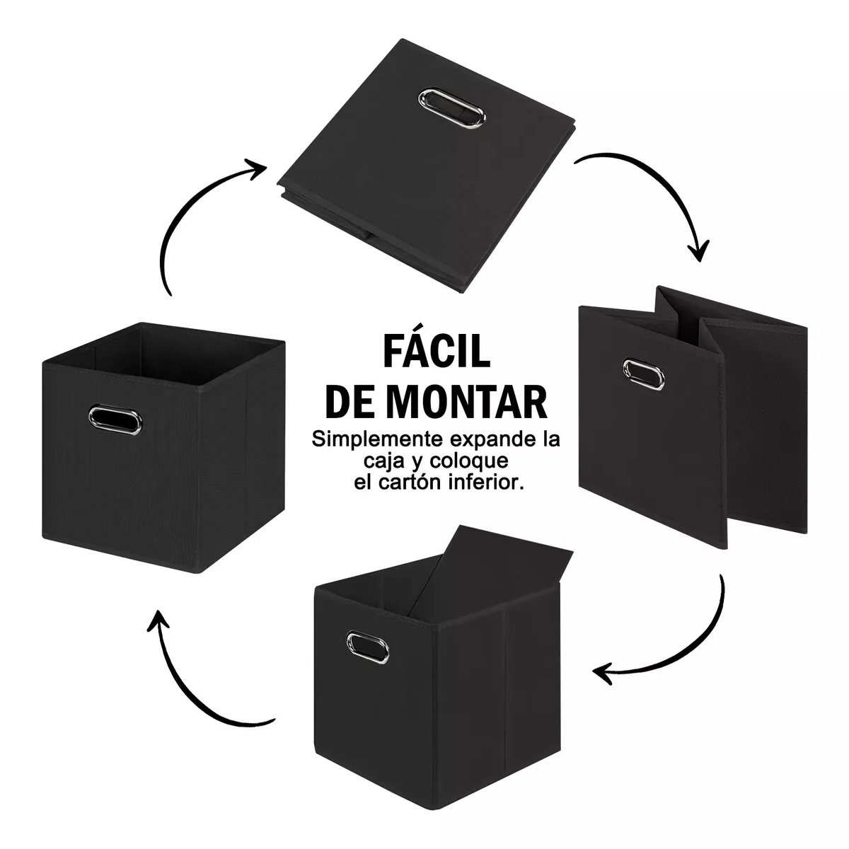 Foto 5 pulgar | Cajas Organizadores Plegables 6 Piezas Negro