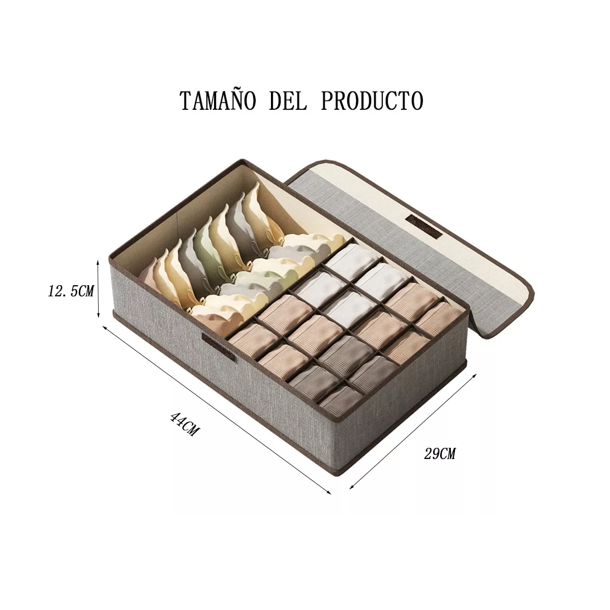 Foto 4 pulgar | Organizador Plegable de Ropa Interior Eo Safe Imports Esi-18173 Gris