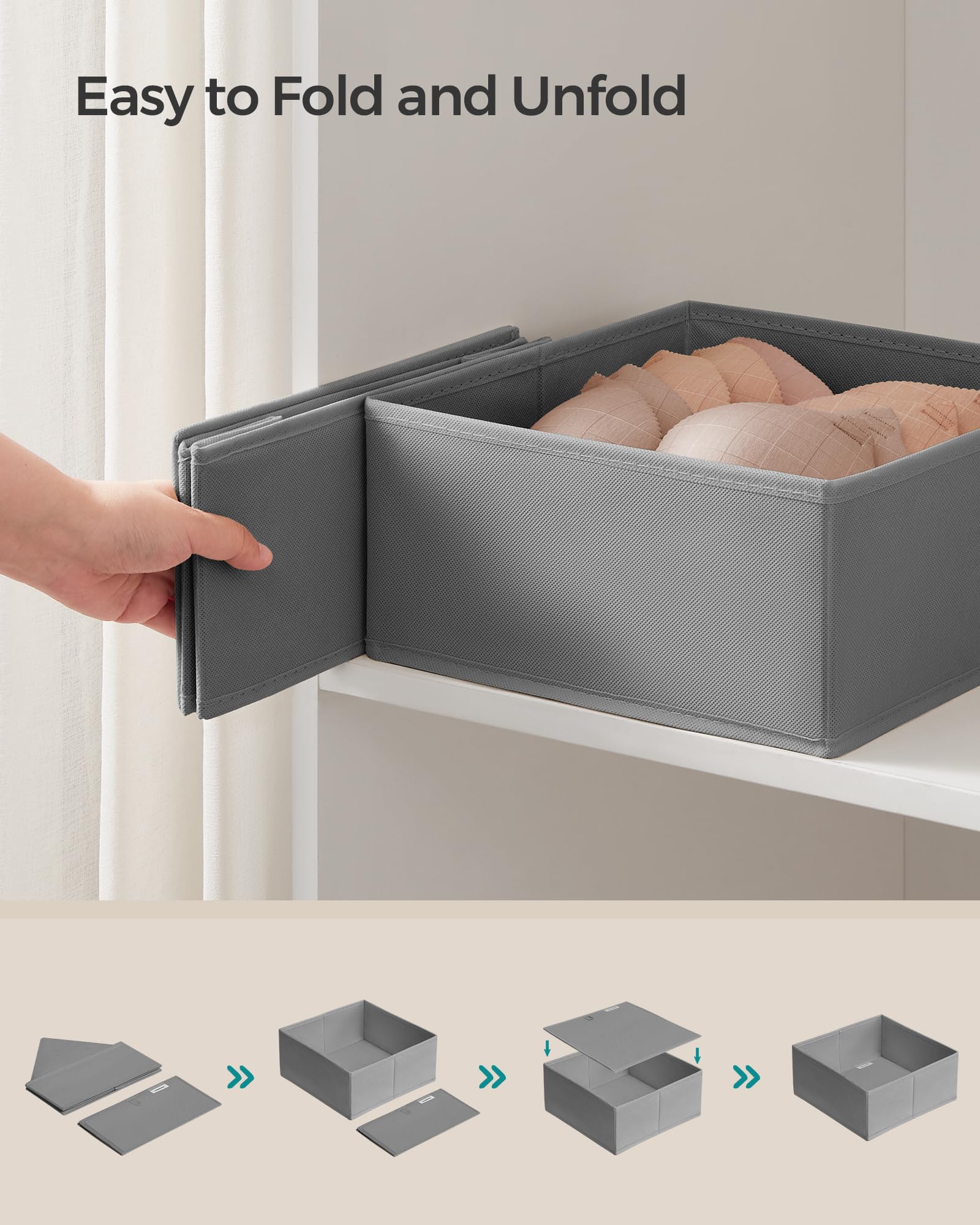 Foto 7 pulgar | Organizador de Cajón de Cartón Songmics Gris 12 Piezas - Venta Internacional