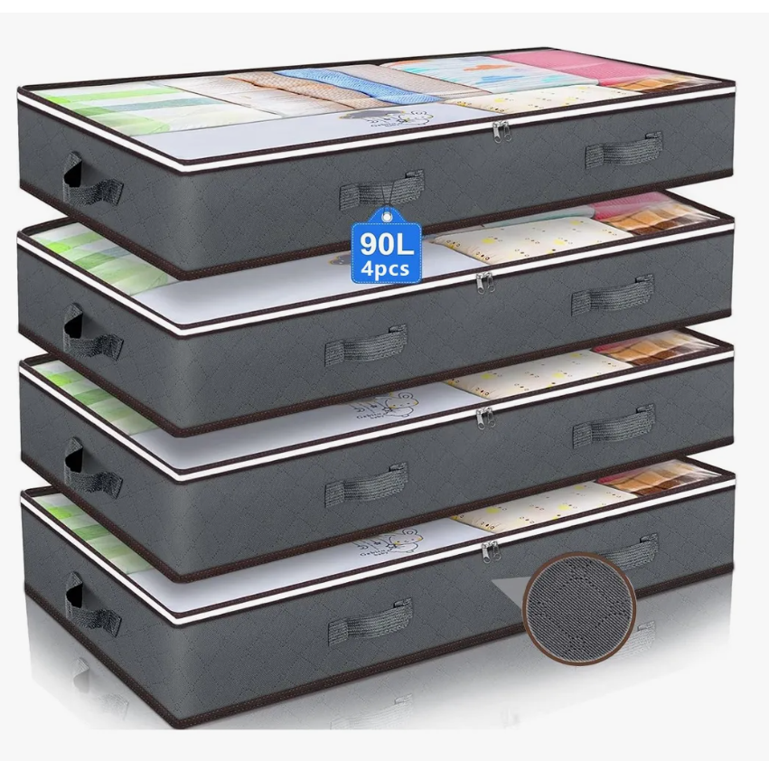 Foto 1 | 4cajas Organizador Plegable Almacenamiento Bajo La Cama Ropa